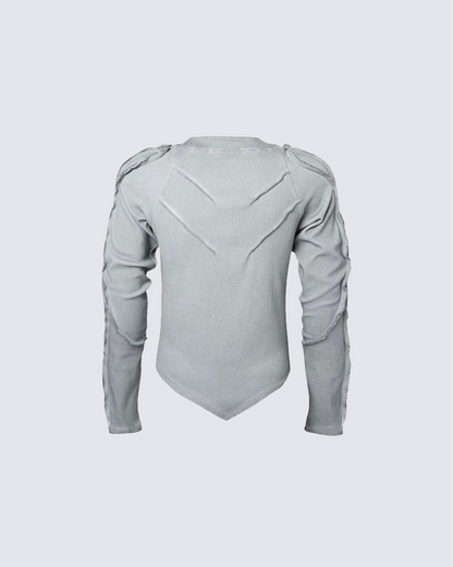 American Vintage Washed Distressed Moto Mecha Sweatshirt