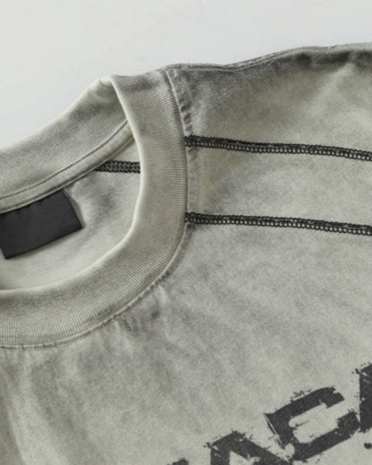 American Vintage Washed Contrast Stitch Graphic T-Shirt