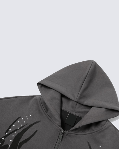 Rhinestone Flame Graphic Hoodie