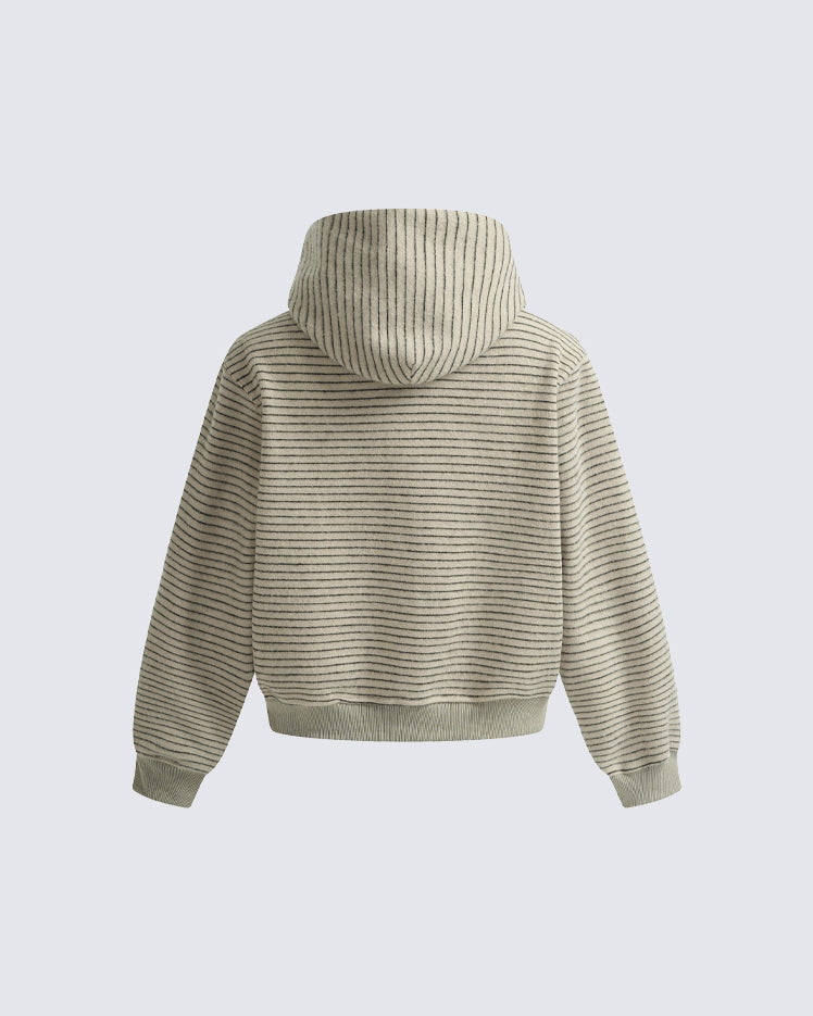 American High-Street Striped Hooded Sweatshirt