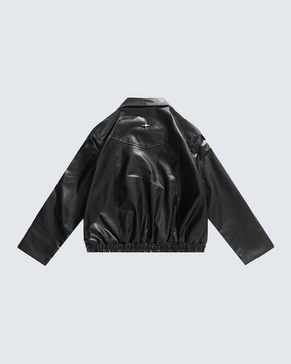 Heavy-Duty Deconstructed Studded Leather Jacket