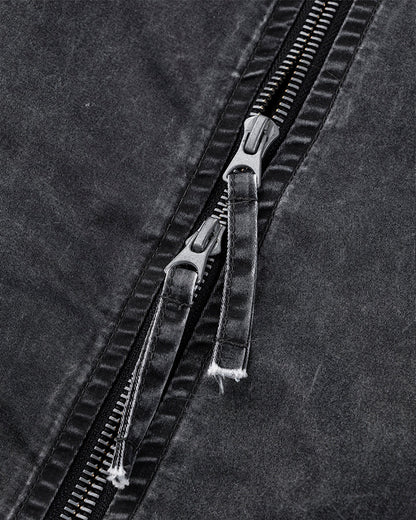 Washed Zip-Up Cotton Jacke