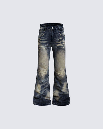 American Vintage Whiskered Flared Jeans