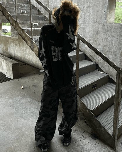 Vintage 96 Print Long Sleeve Streetwear Jersey