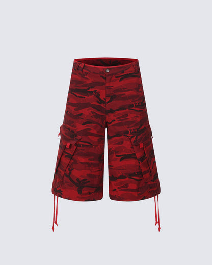 Light Asian Street Camo Utility Shorts