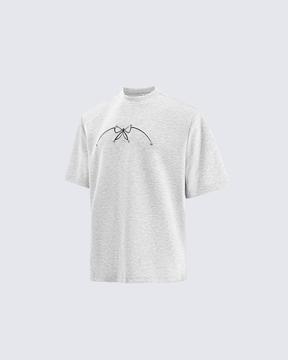Studded Abstract Line Art Graphic Tee