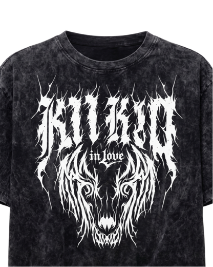 American Retro Distressed Skull Print T-Shirt