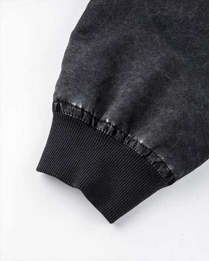 Washed Zip-Up Cotton Jacke