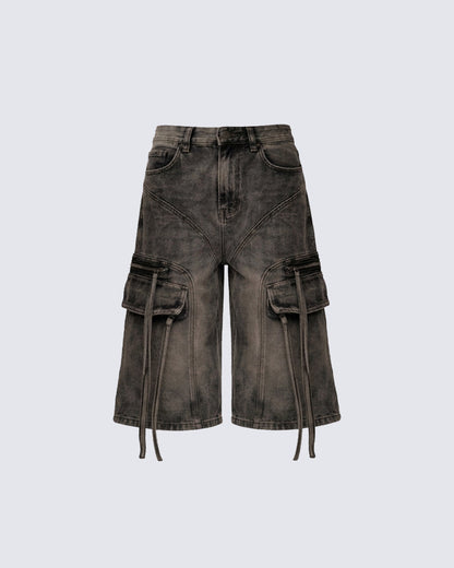 Vintage Washed New Cargo Cropped Pants