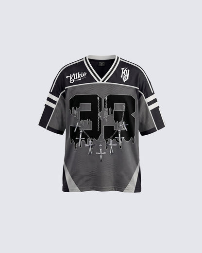 Vintage Contrast Graphic Street Jersey
