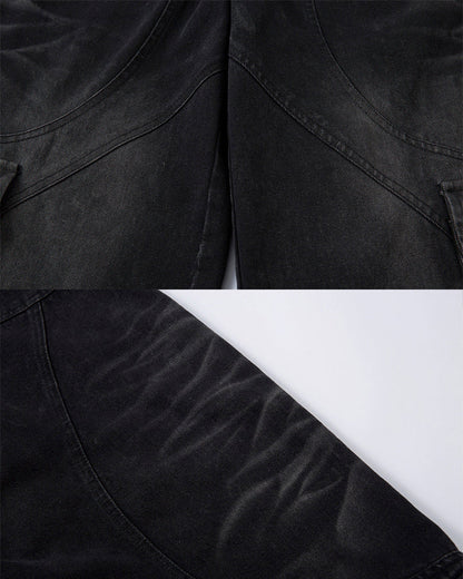 Deconstructed Washed Denim Pants