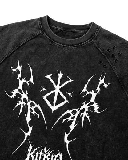 Vintage Bleach Washed Tribal Print T-shirt