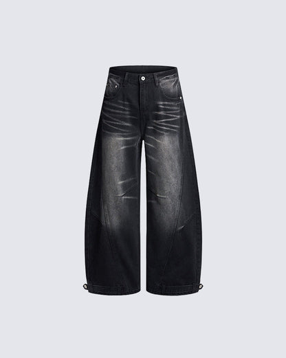 Deconstructed Cat-Whisker Curved Denim Pants