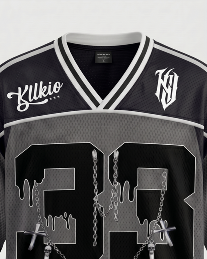 Vintage Contrast Graphic Street Jersey