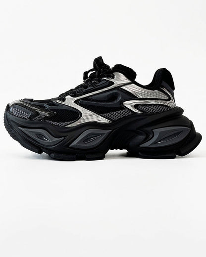 Chunky Black Platform Height-Increasing Sneakers
