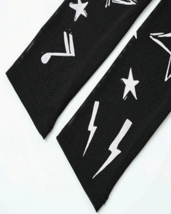 Gothic Rock Graphic Sheer Mesh Long Sleeve Tee