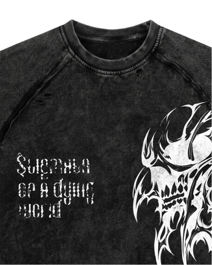 Distressed Graphic Skull Print T-Shirt