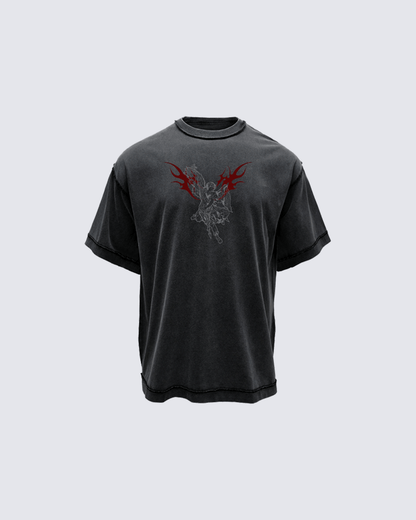 Gothic Angel Graphic Oversized T-shirt