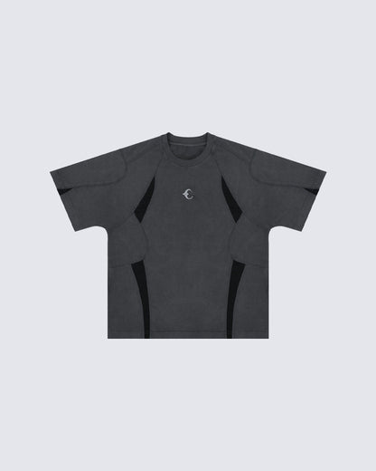 Asymmetrical Panel Spliced Short Sleeve T-Shirt