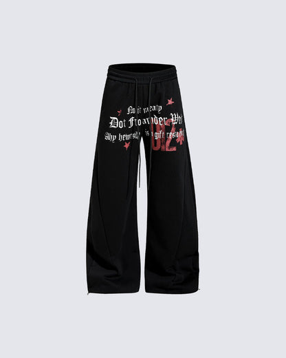 American Retro Street Graphic Star Print Sweatpants