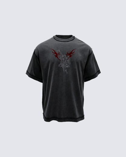 Gothic Angel Graphic Oversized T-shirt