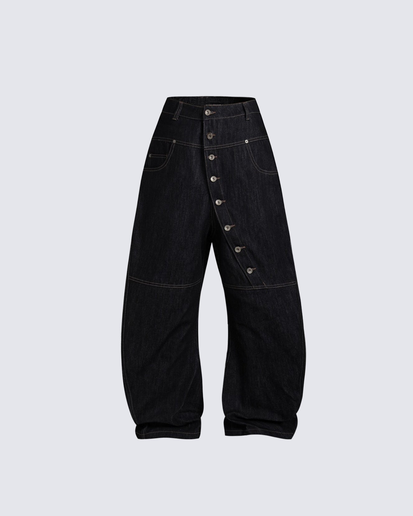 Vintage Multi-Button Denim Pants