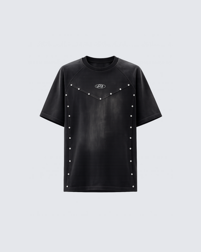 Vintage Rivet Panel Washed T-Shirt