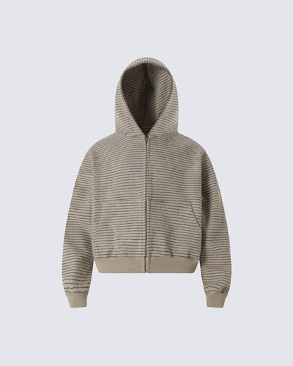 American High-Street Striped Hooded Sweatshirt