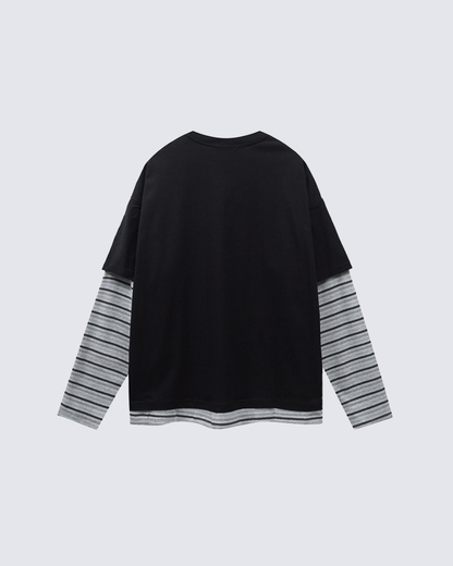 Layered Sleeve Graphic Tee – Vintage Style