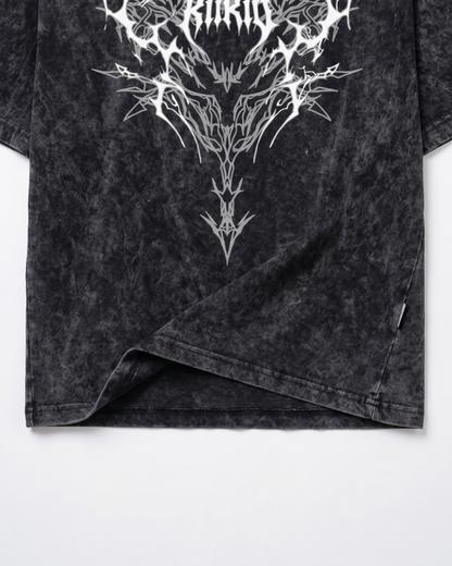 Retro Personality  Washed Skull Print T-Shirt