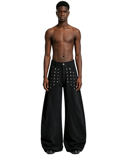 American Street Studded Wide-Leg Cargo Pants