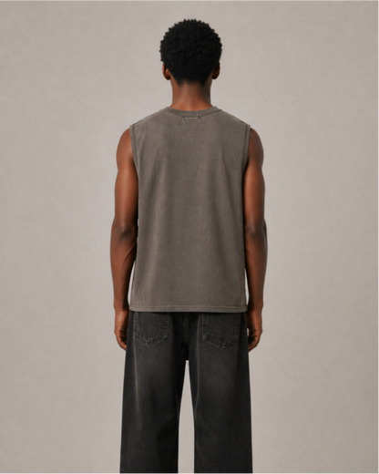 Dark Gothic Thorn Graphic Sleeveless T-Shirt